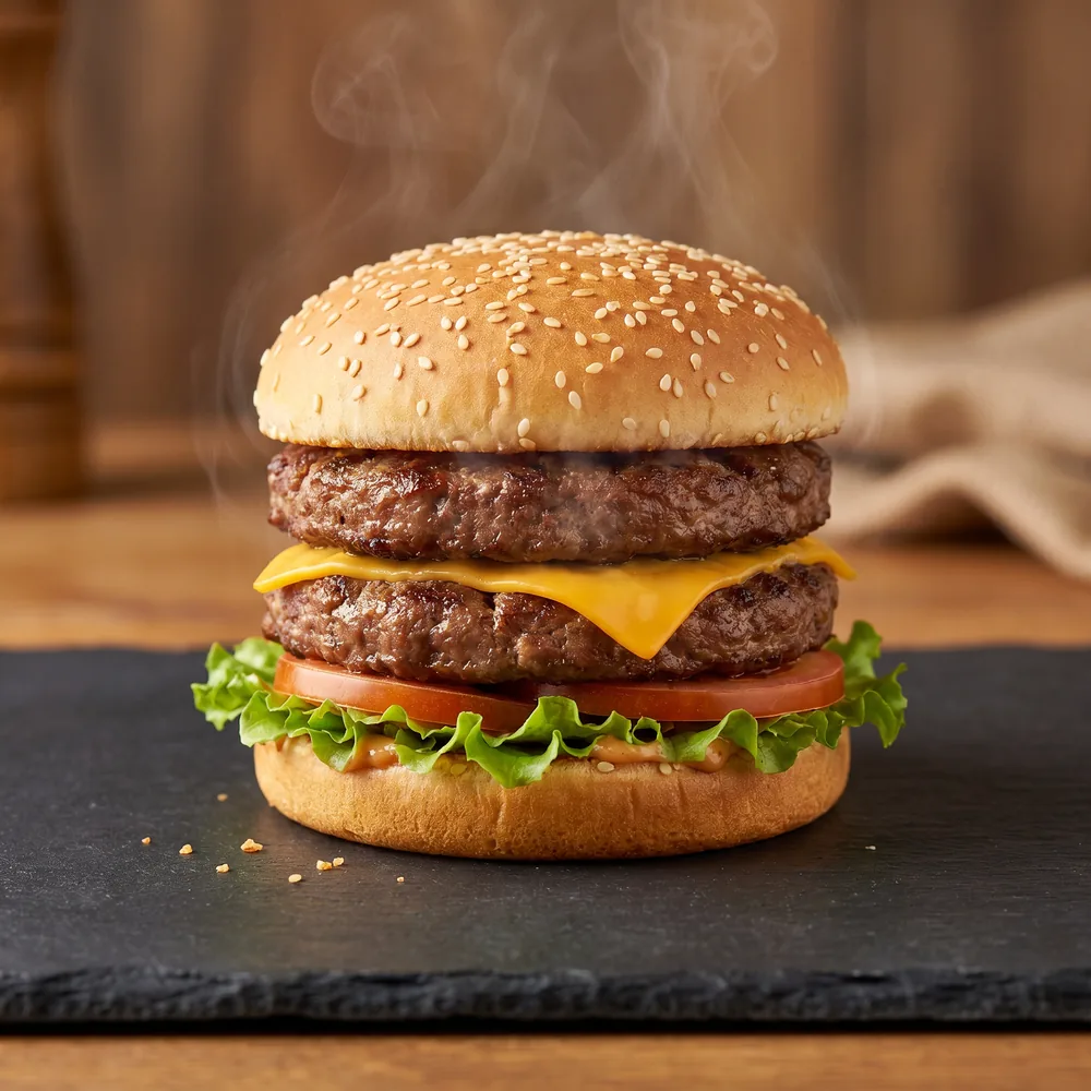 MJ Double burgeri — ikkita mol kotleti